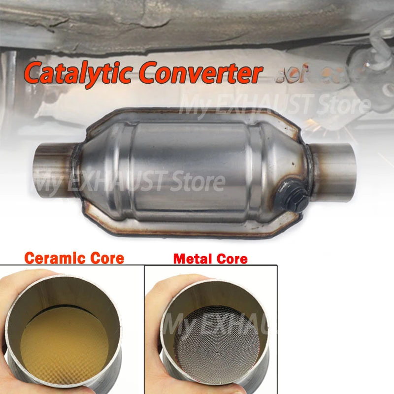 Catalytic Converter EURO 1 Universal 2'' 2.25'' 2.5'' 3'' With Ceramic And Metal Carrier Honeycomb Exhaust Filter Round Steel