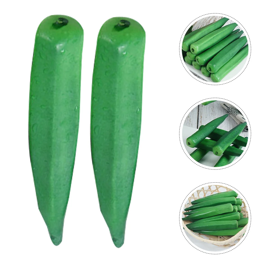 

10 Pcs Simulated Okra Vegetables Artificial Simulation Models Kitchen Decoration