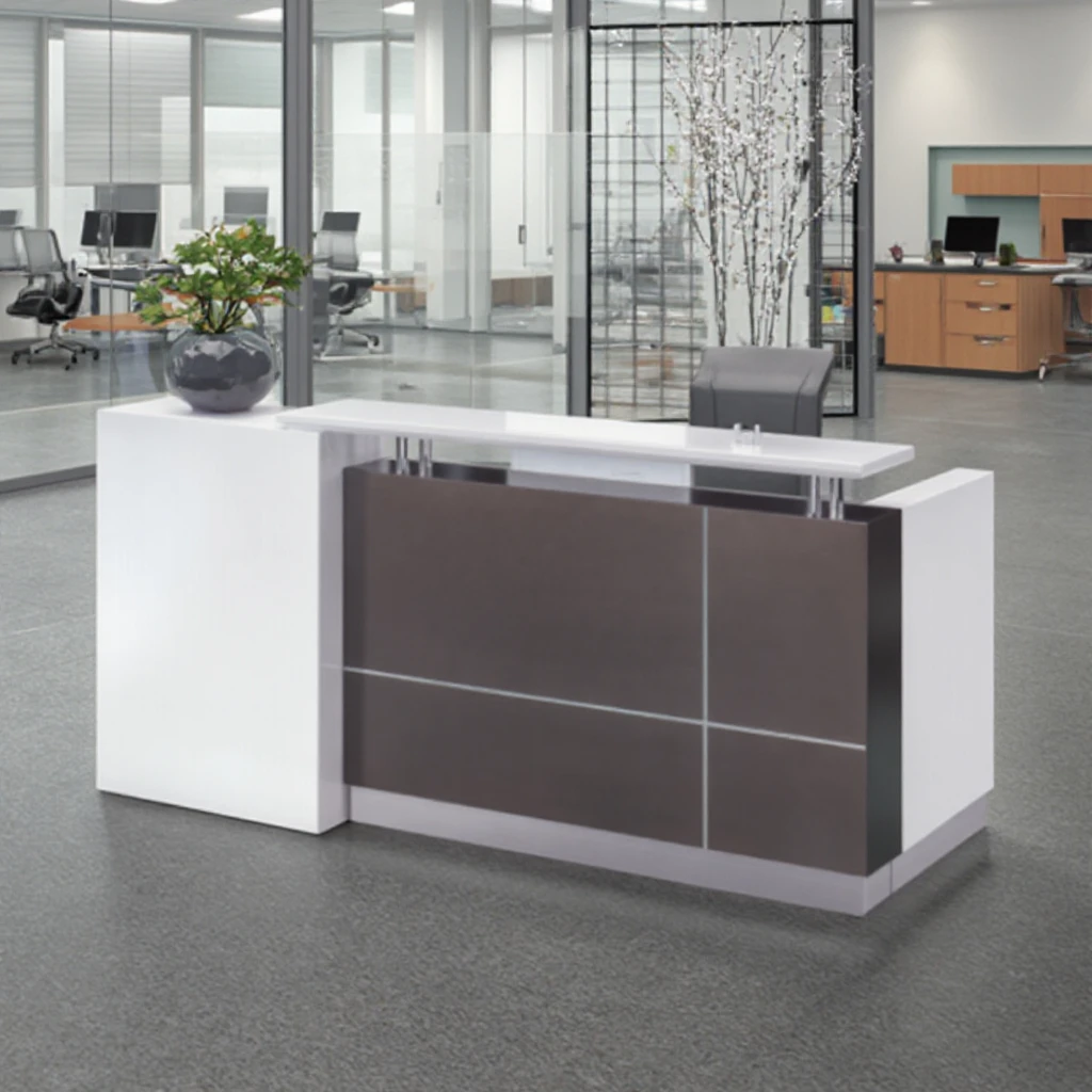 

Modern Simple Reception Desk for Office & Beauty Salon Customizable Size with Logo Display Front Building Furniture