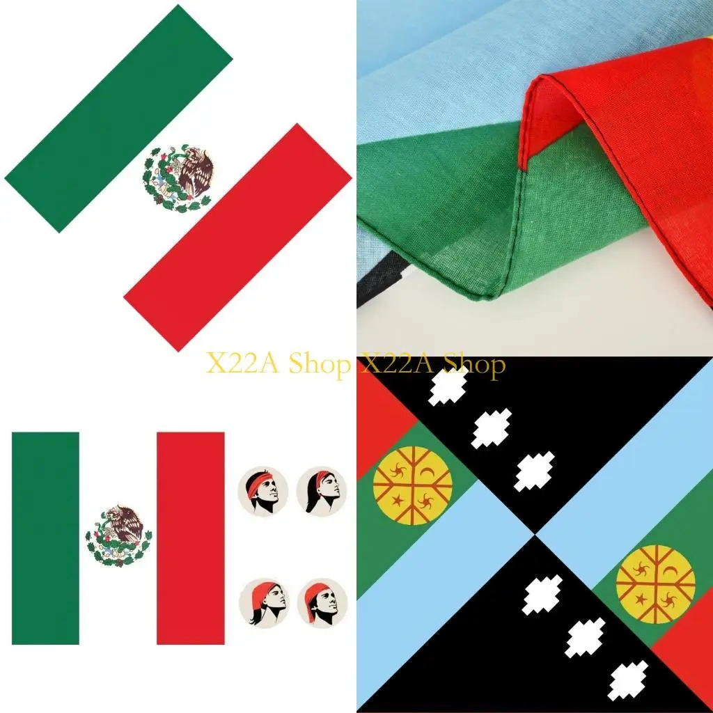 

Unique Hip Hop Flags Bandana Head Scarf Durag Square Turban Head Scarf for Teenagers