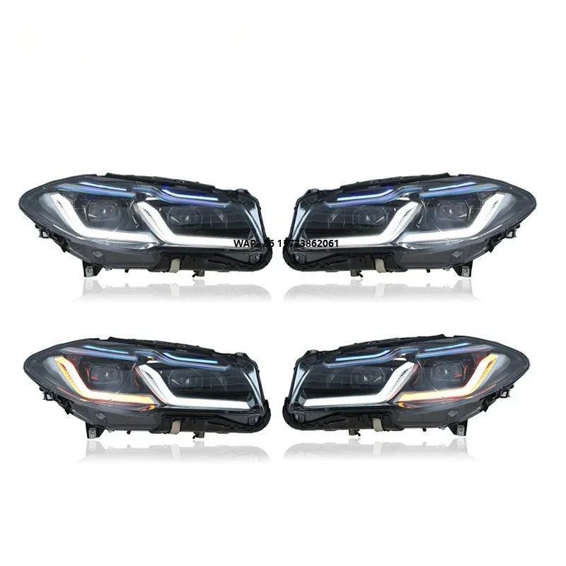 

1 Unit For 5 Series F10 Headlight Assembly Modification 2009-2016 with F18LED DRL and Dual Lens 55W 12V