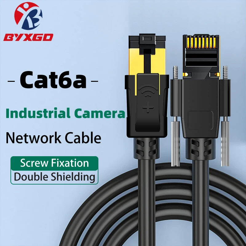 BYXGD GigE Vision Screw Lock RJ45 Industrial Camera Cable Vibration-proof IP67 Waterproof POE for PROFINET PLC Machine Vision
