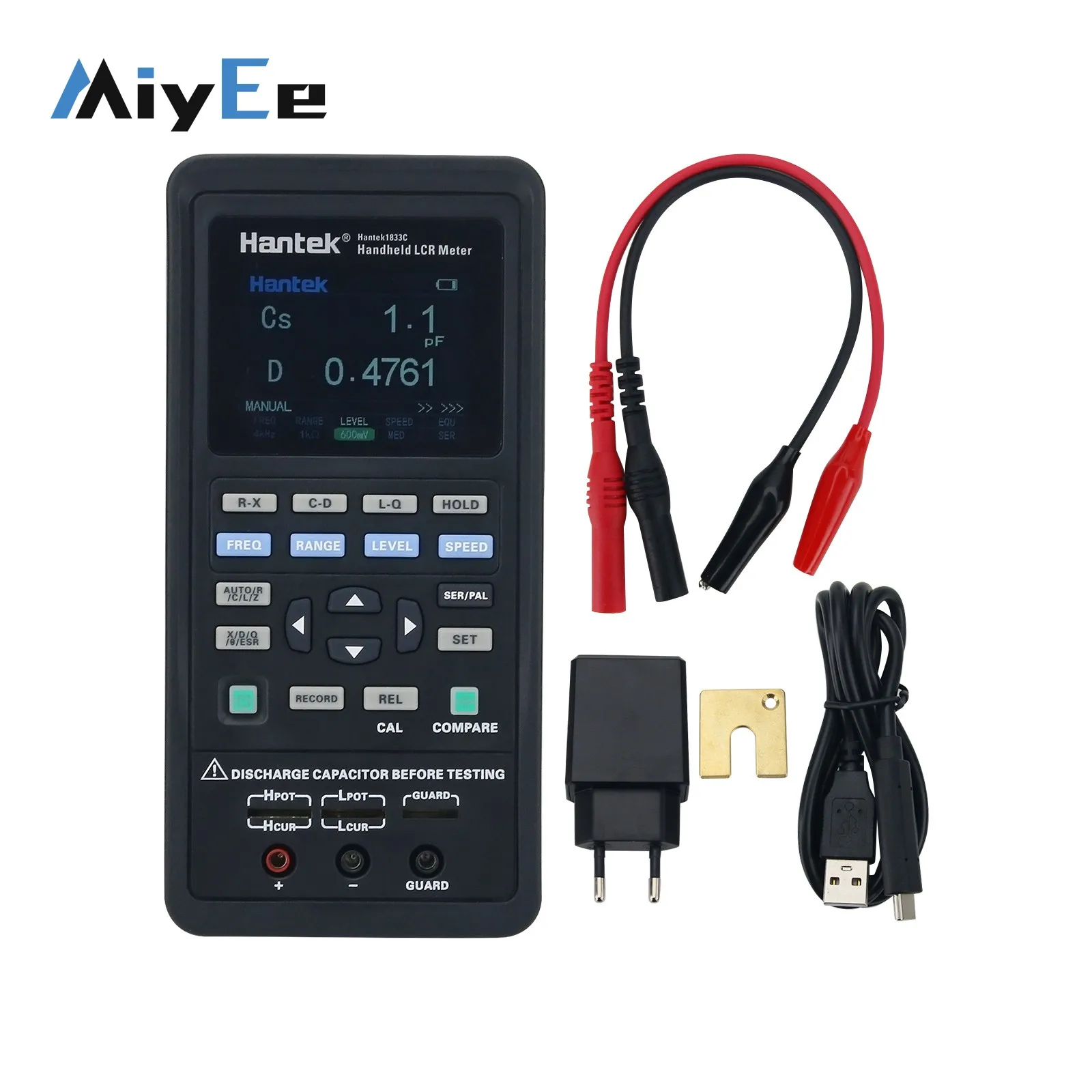 Hantek Portable Handheld LCR Meter 2.8-inch TFT LCD HD Display for Inductance Capacitance Resistance Testing