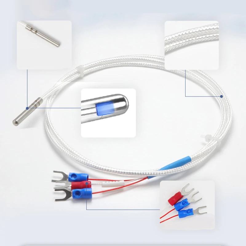 PT100 Temperature Sensor Thermal Resistance Probe 1/2/3/4/5M Measuring Line Resistant To High Temperature And Waterproof