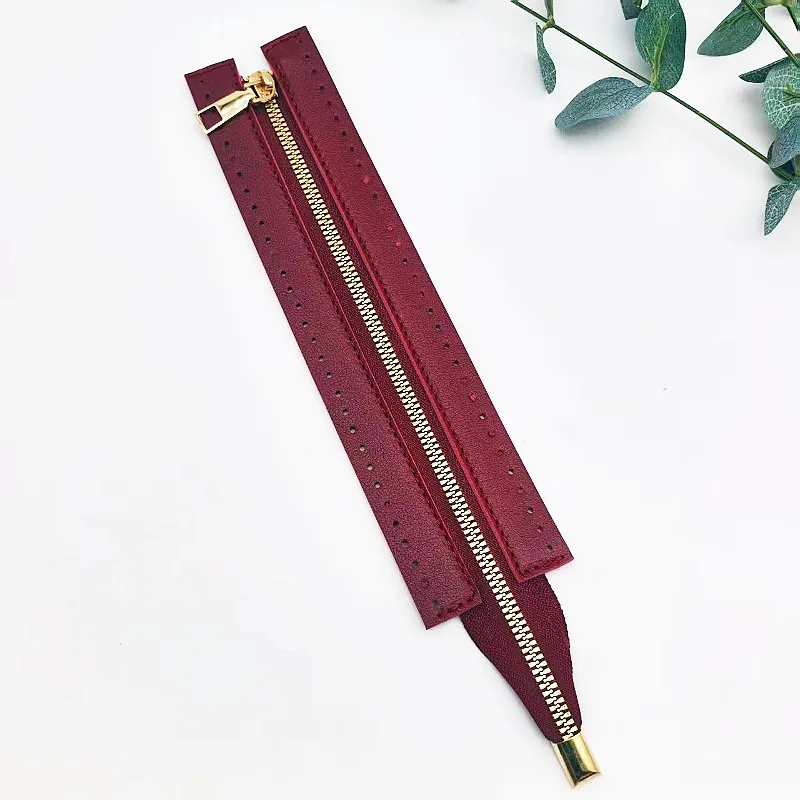 24cm DIY Handmade Bag Zipper Accessories 6-Color DIY Handmade Bag Zipper 24cm Pu Metal Zipper Woven Bag Accessories