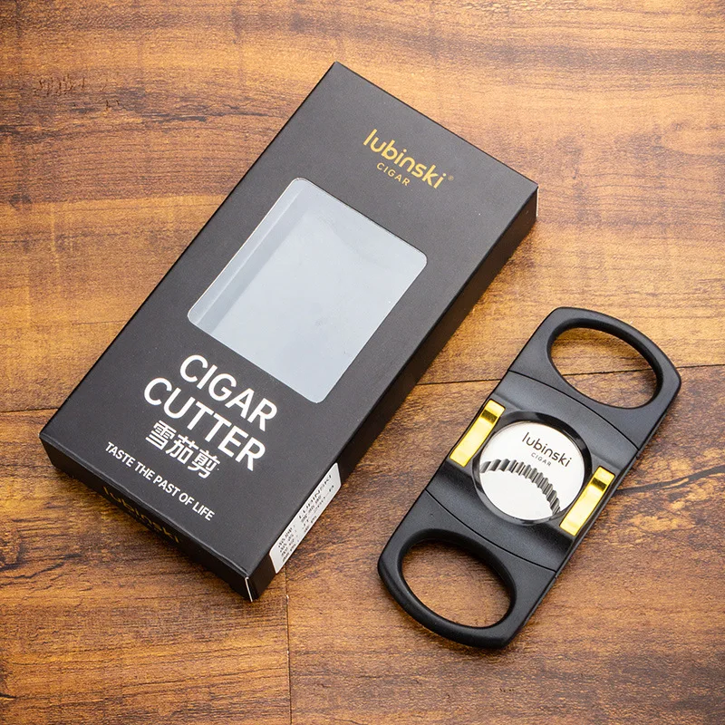 

Кусачки для сигар с зубчатым лезвием из нержавеющей стали, с большим отверстием и держателем для сигарет, ножницы для сигар