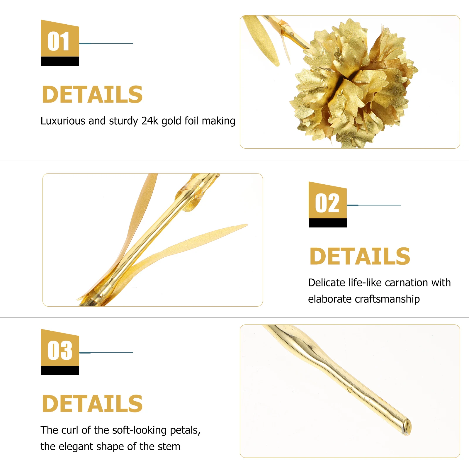 

Gold Leaf Carnations Special Event Gift Mothers Day Gifts Golden Flower Flowers