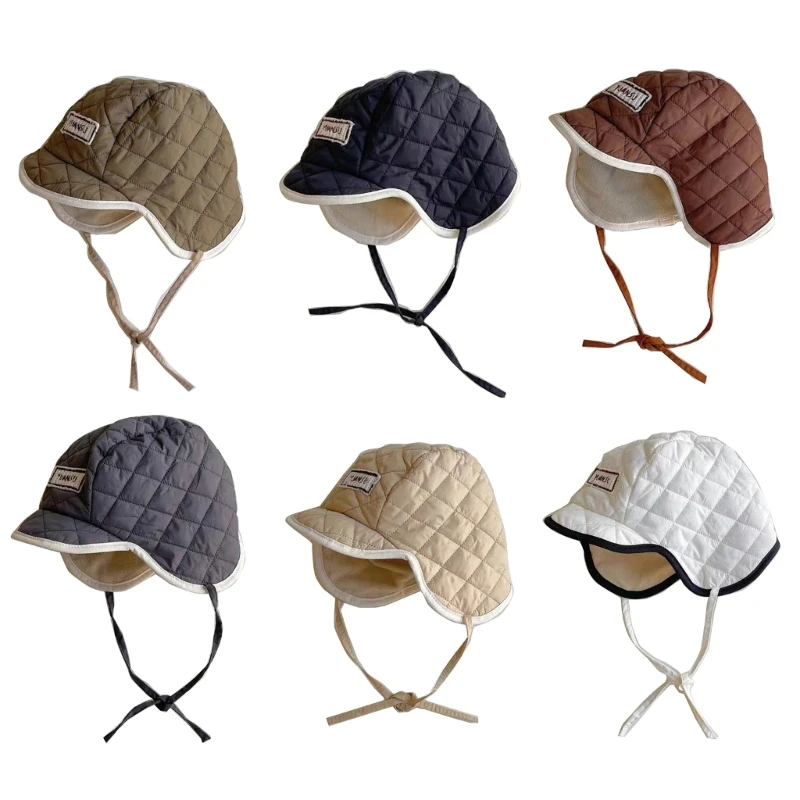 Winter Hat Diamond Shaped Pattern Plush Earflap Cap Outdoor Beanie Essential