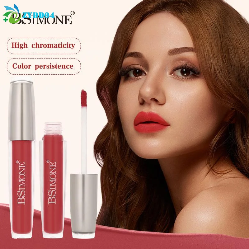● ملمع شفاه مطفي من بيسيمون، أحمر شفاه مقاوم للماء، مرطب، طويل الأمد، لا يلتصق بالكوب، لون عاري، هدايا لعيد الميلاد وعيد الحب