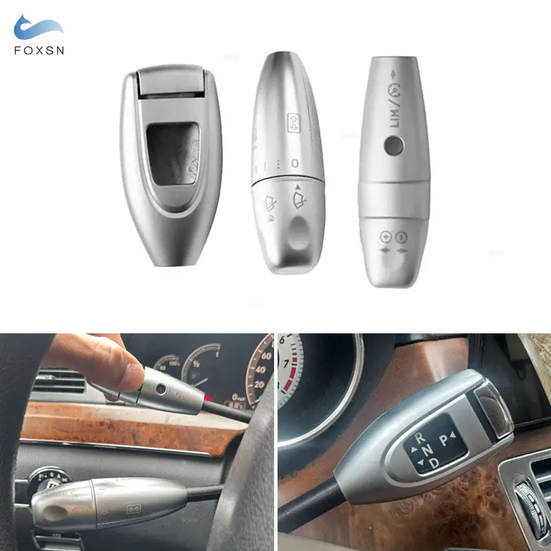 abs-silver-car-wiper-shift-lever-cruise-cover-trim-for-mercedes-s-class-w221-2006-2007-2008-2009-2010-2011-2012-2013