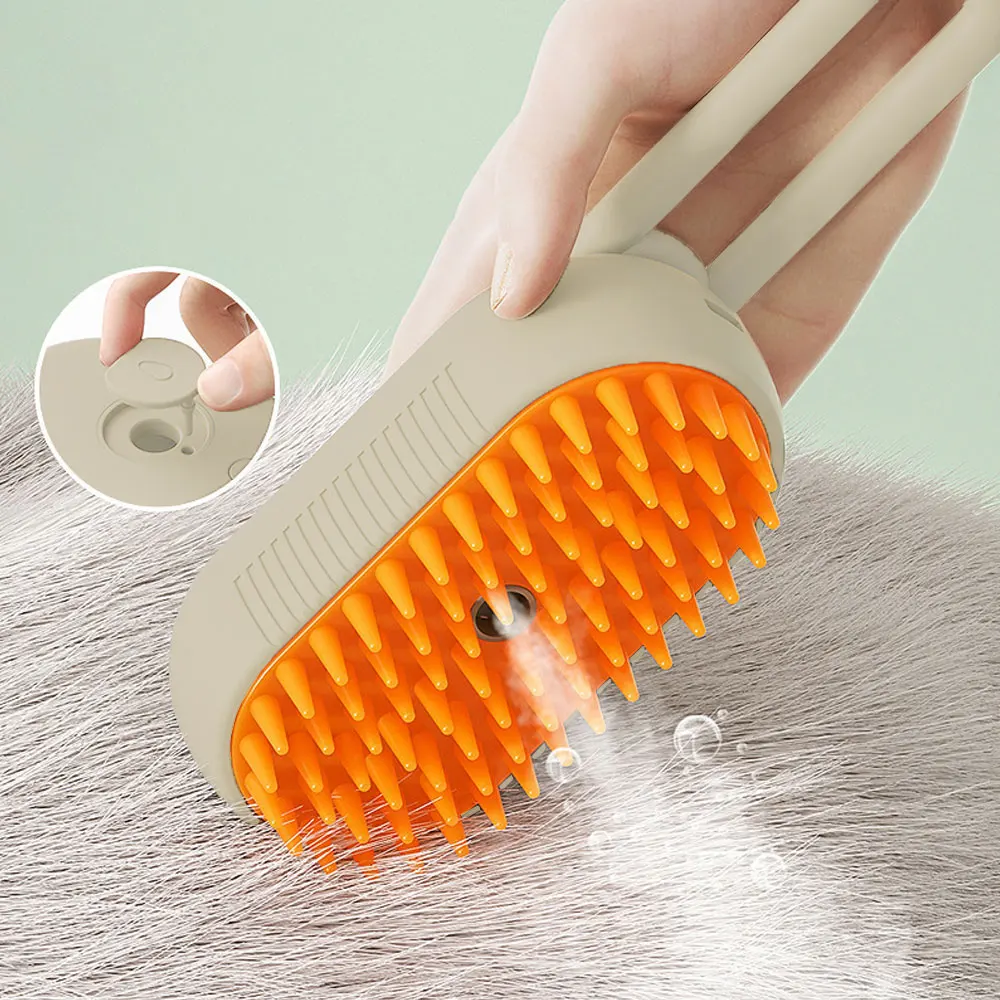 Cat Steam Brush Dog Grooming Comb Pet Hair Remover Steamy Brush Electric Spray Water Puppy Comb Soft Silicone Wet Cat Brush