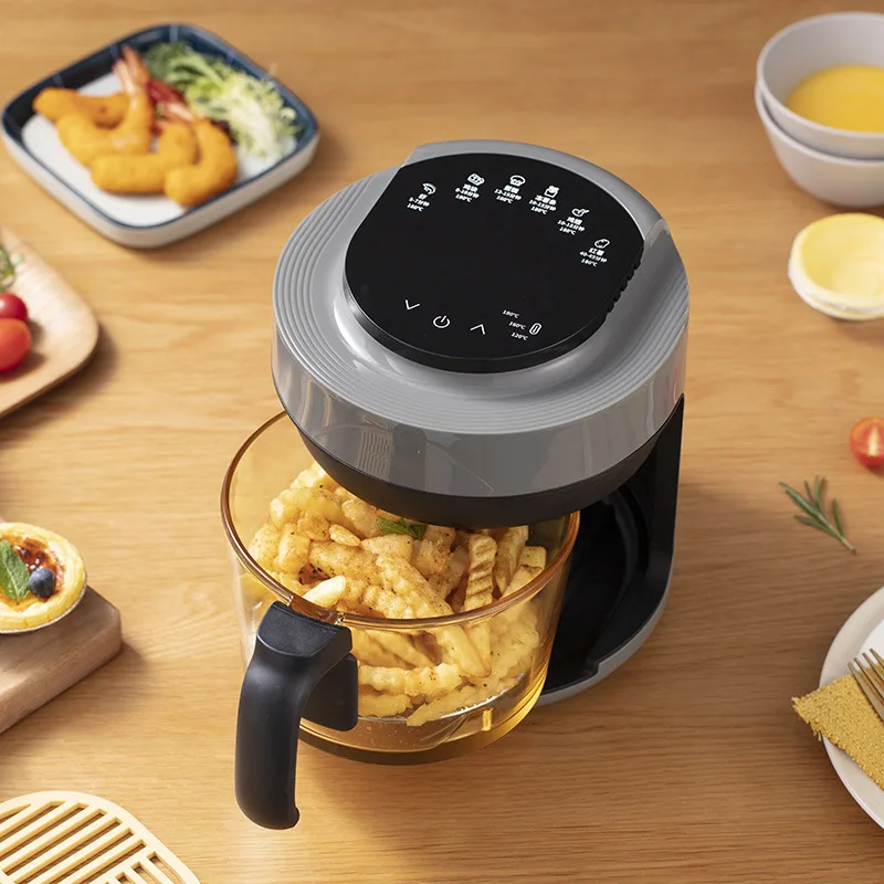 ญี่ปุ่นประเภท Visual Air Fryer ครัวเรือนเตาอบขนาดเล็กไม่มีผิวมันเครื่อง Fries ฝรั่งเศส Mini แบบบูรณาการ Multifunctional ไฟฟ้า