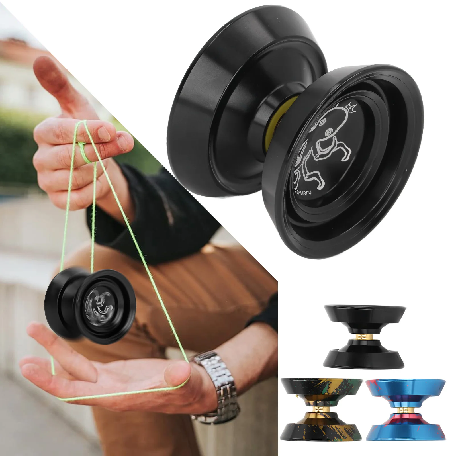 YoYo Ball – boule en alliage d'aluminium insensible, avancée, sans décoloration, exquise pour la compétition avec gants, 3 cordes