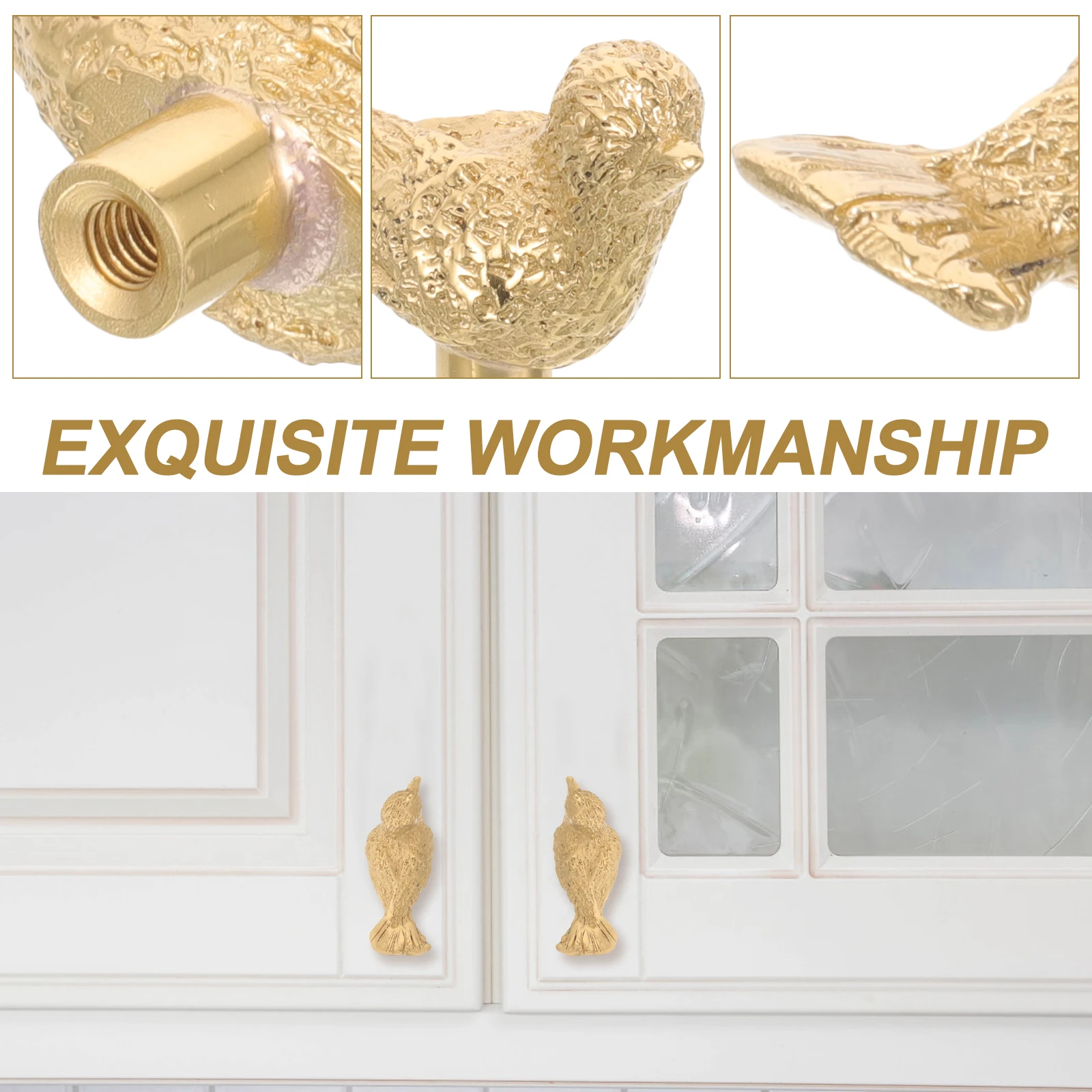 

Brass Bird Handle Little Drawer Knobs Cabinet Wardrobe Cupboard Door Pulls Small Handles