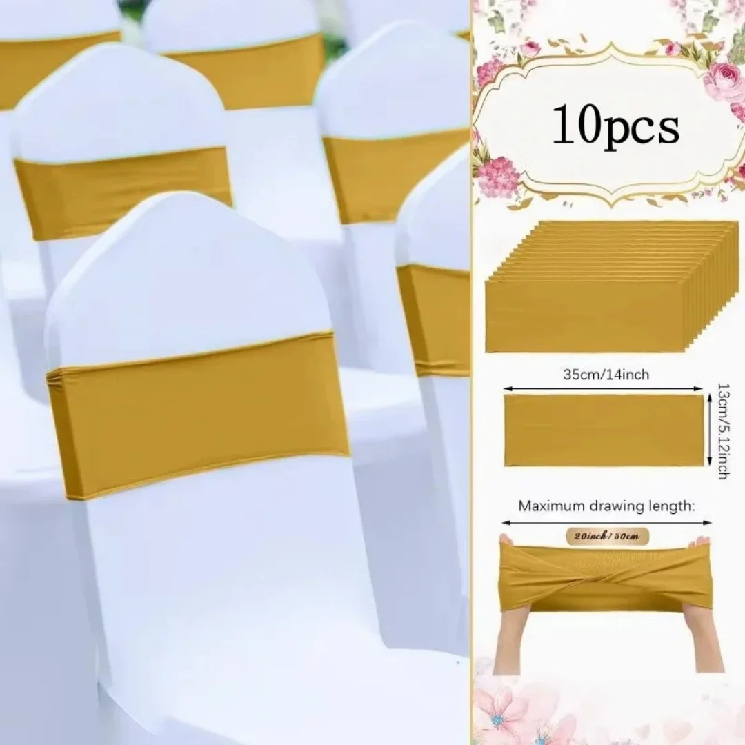 10 Pieces of Elastic Chair Knot Wedding Decoration Buckle Waist Hotel Home Chairs Elegant Modern Ribbon Decoration
