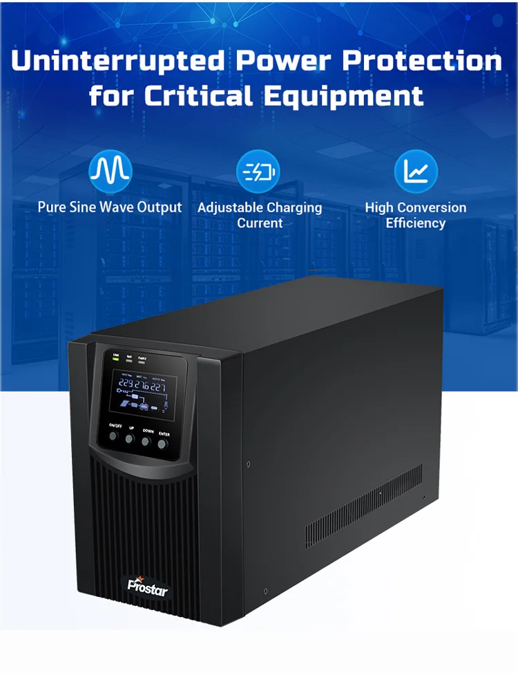 Industrial UPS 600W 1200W 1800W 1KVA 2KVA 3KVA With Battery Power Supply 12V 24V 48V Single Phase For Home Office Server Pro