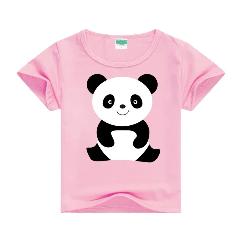 Cartoon Funny Panda T-shirt New 2024 Kids Tshirt Summer Costume Baby Boys Girls Clothing Children T-shirts Children\'s Wear tops