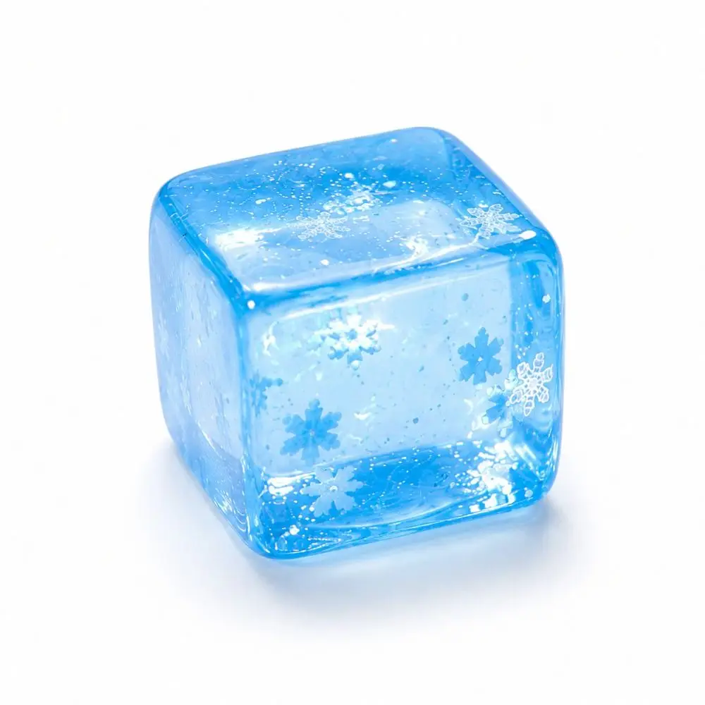 Slow Rising Snowflake Ice Cube Squishy Toy Slow Rebound Transparent Ice Cube Fidget Toy Square Soft TPR Sensory Fidget Toy