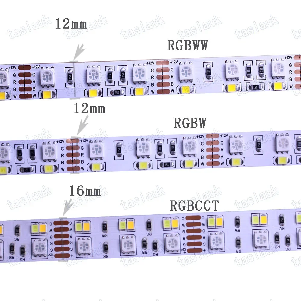 Taśma LED RGBW RGBCCT 5050 RGB + 2835 ciepły biały/biały 12V elastyczne światło dwurzędowe 120/180 leds/m 5m dwurzędowe taśmy LED