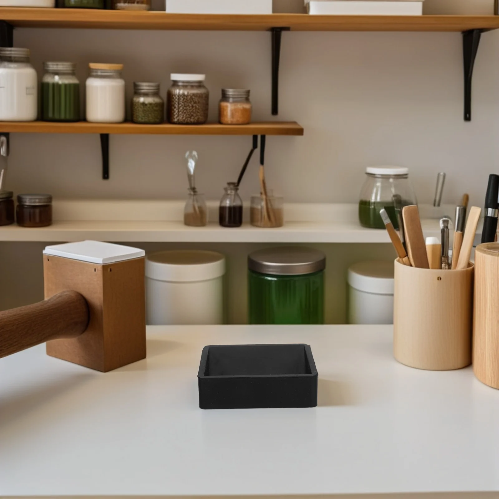 

4pcs Universal Caster Base With Non-Slip Rubber Pads For Furniture Floor Protection Stable Locking Design Bed Frame Stopper