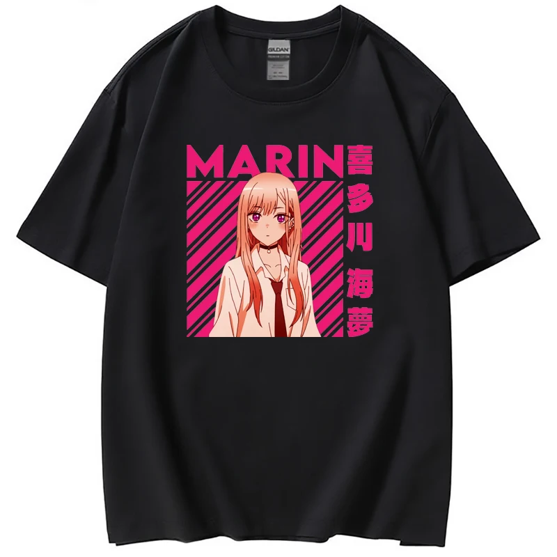 Japan Anime My Dress-Up Darling Kawaii Kitagawa Marin Print Short Sleeve T Shirt Harajuku Fashion Summer Casual Women T Shirt