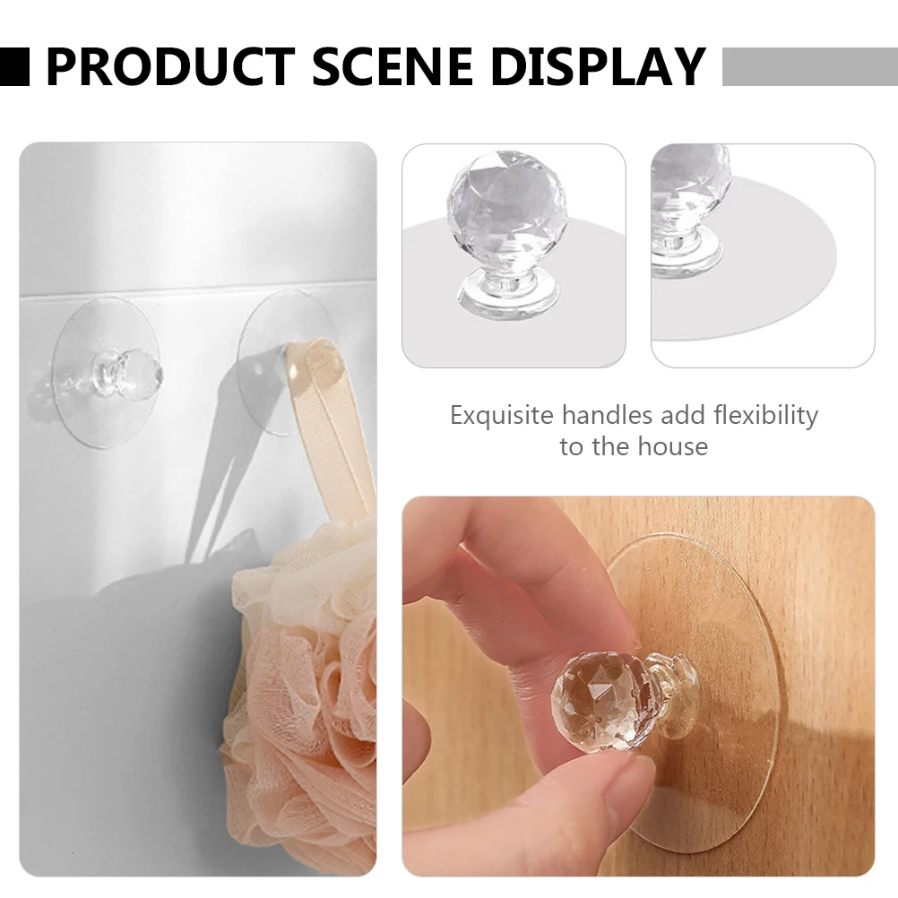 

4 Pcs No Punch Handle Kitchen Cabinet Handles for Furniture Door Knob Knobs Hardware Cabinets Desktop
