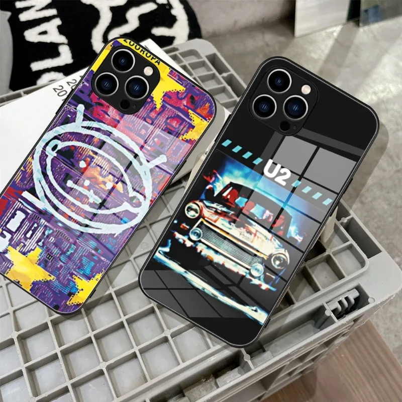 MUSIC The Car U2 Band Phone Case Tempered Glass For IPhone 14 13 11 12 Pro 8 7 Plus X 13 Pro MAX XR XS MINI SE 2020 Covers