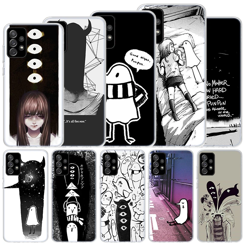 Oyasumi Punpun Soft Case For Samsung Galaxy A15 A14 A13 A12 A55 A54 A53 A52 Phone Cover A35 A32 A33 A25 A23 A22 A05S A04S Galaxy