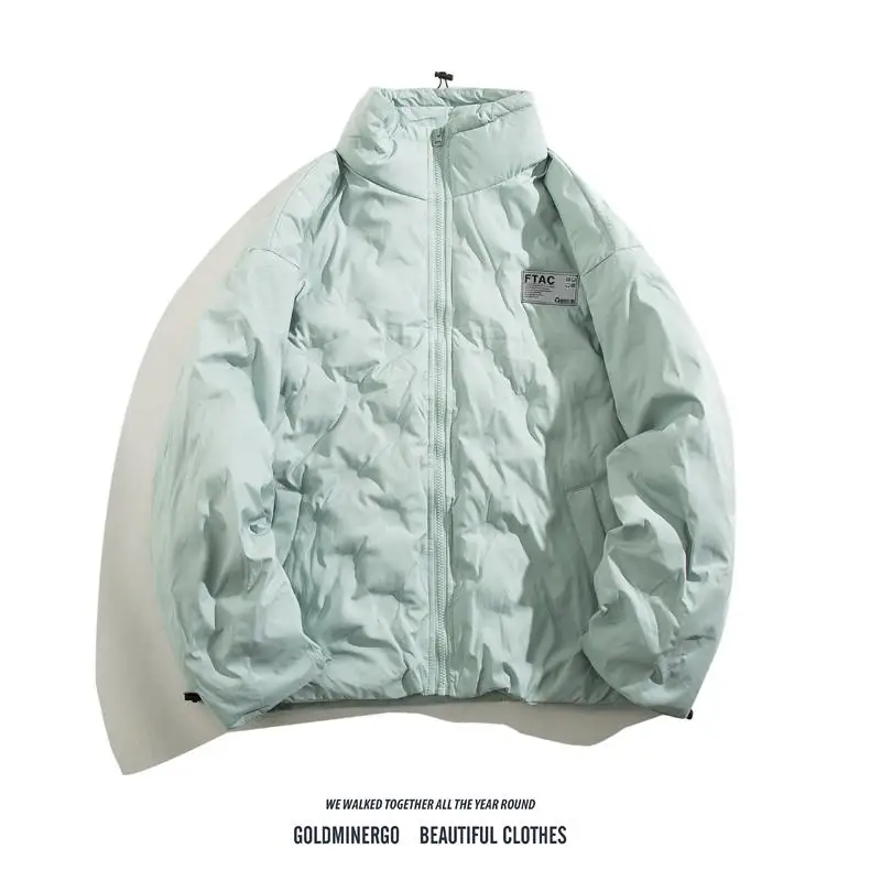 

Winter Thiened Cotton Jaet Stand Collar Loose Casual Sle for Men And Women Youth Faion Warm Coat Zipper Closure Pure ...