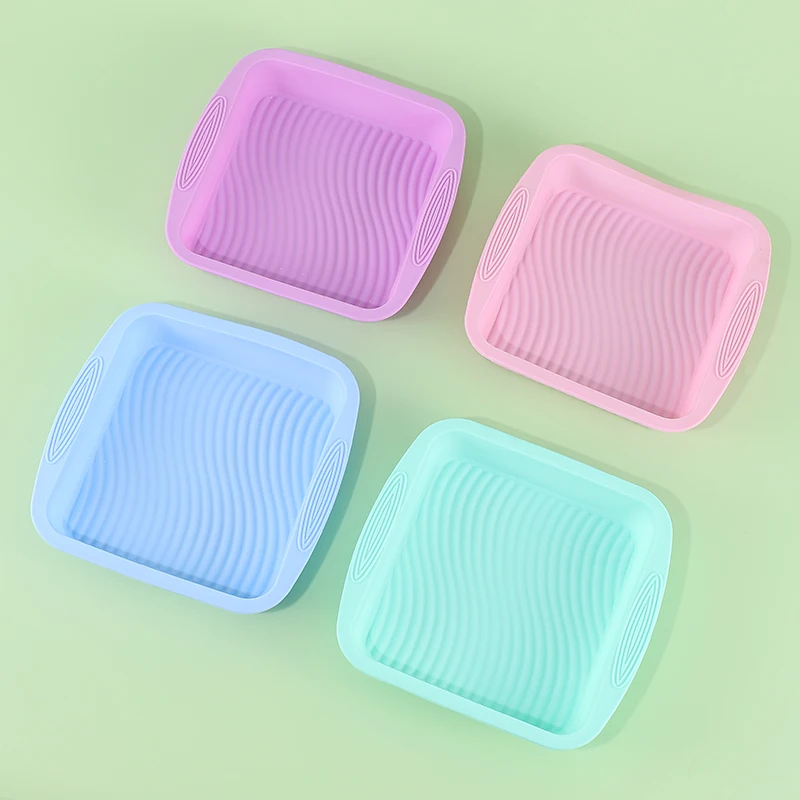 1pc não-vara quadrado molde de silicone bolo pan ferramentas de cozimento molde para bolo resistente ao calor molde de pão