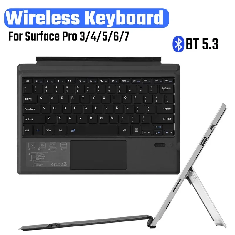 

Wireless Bluetooth 3.0 Rechargeable Keyboard with Touchpad - Portable for Surface Pro 3-7, iPad & Android Tablets