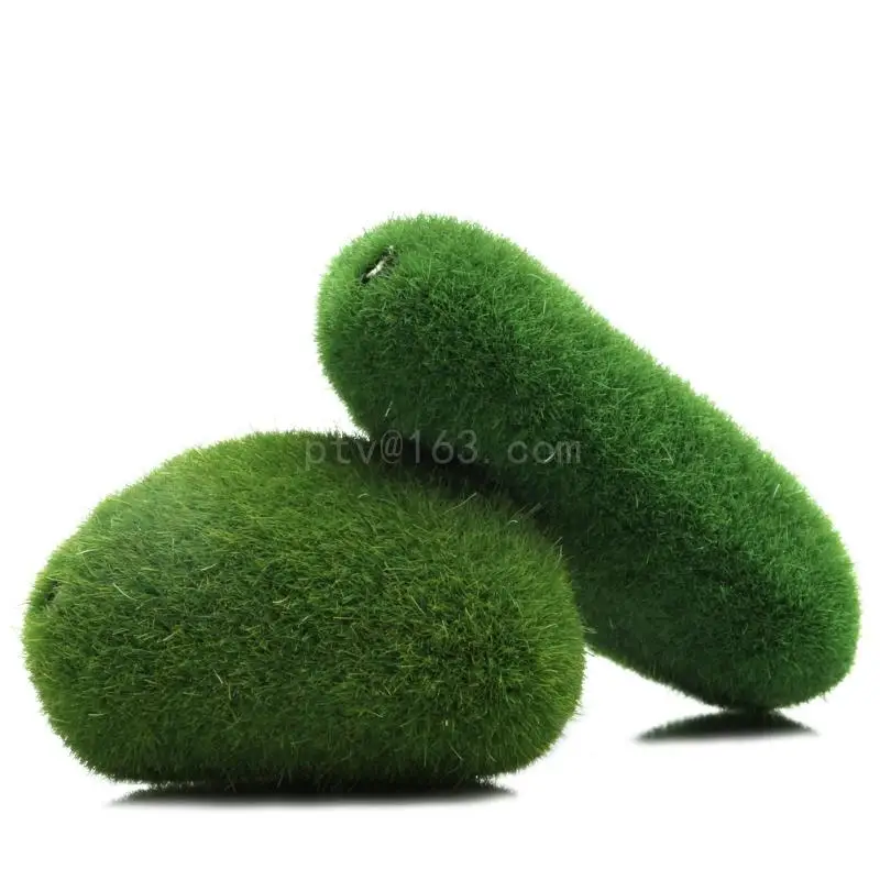 Artificial Moss Faux Green Moss Covered Stones Fake Moss Balls Decor for Fairy Gardens Floral Arrangements Craft