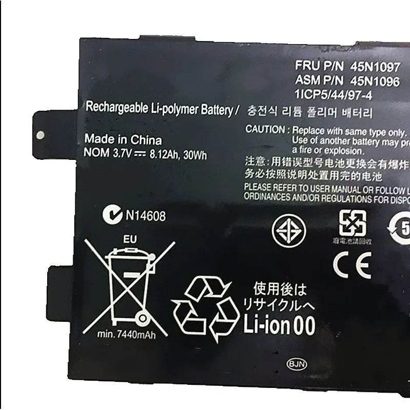 

45N1096 45N1097 1ICP5/44/97-4 Laptop Battery for Lenovo ThinkPad Tablet 2 Battery 3.7V 8.12Ah 30Wh Notebook Bateria