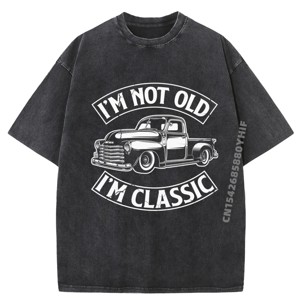 

I M Not Old I M Class Retro Pickup Trucks Черные футболки с рисунком Хлопковая удобная мужская потертая футболка высокого качества для вечеринки