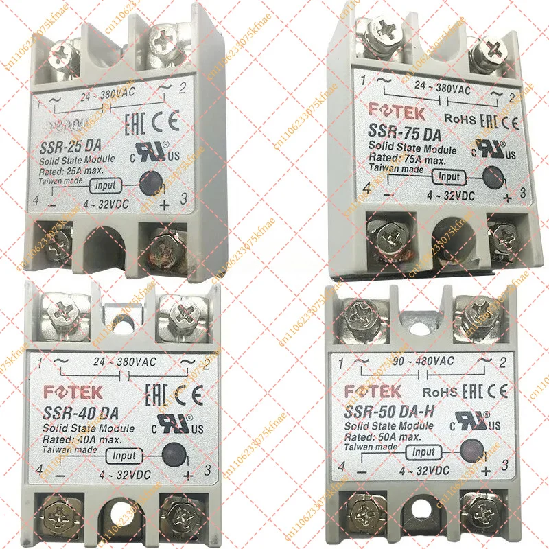 10 PCS for FOTEK SSR-50DA 50A Single-Phase DC Control AC Solid State Relay SSR50DA