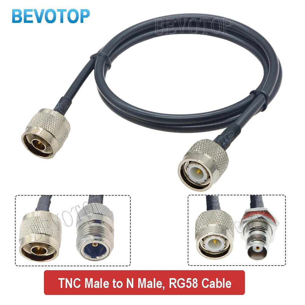 RG58 Coaxial Cable TNC Male to N Male Female connector Pigtail Coax cable TNC to N cable line 10CM-30M BEVOTOP