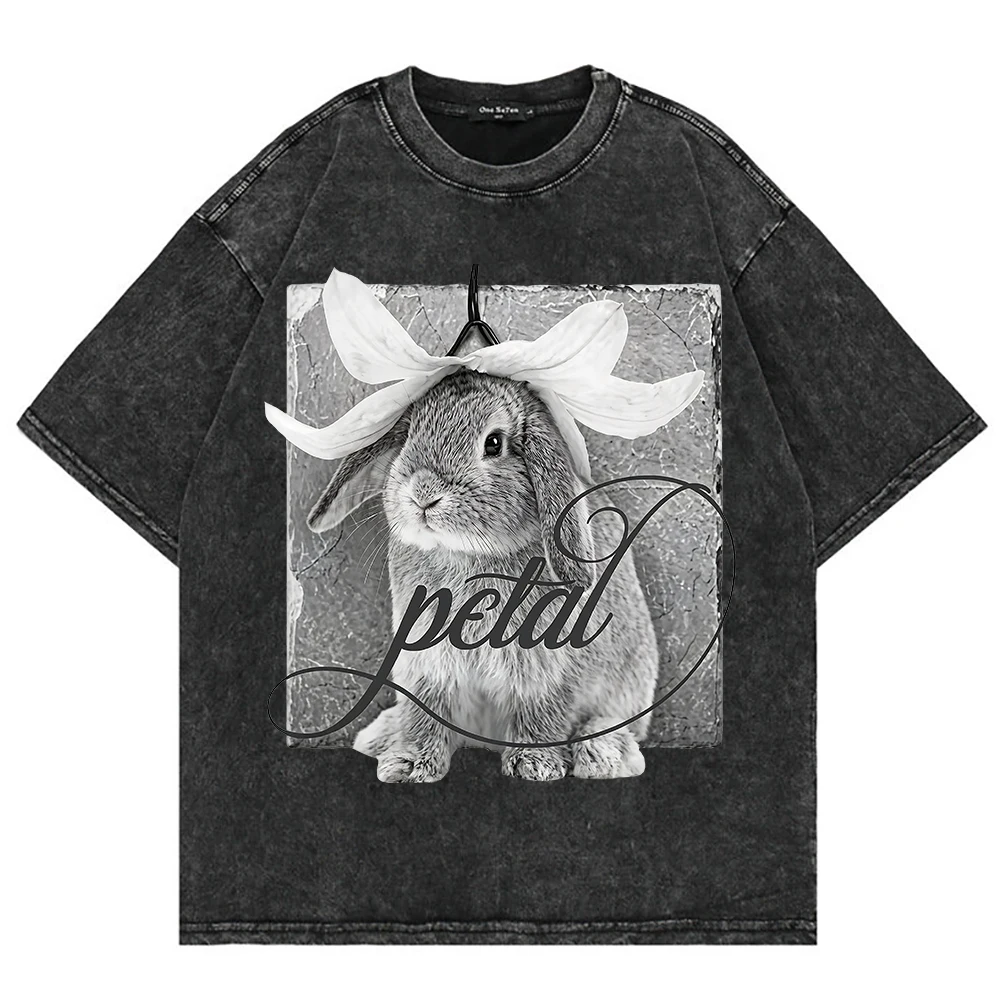 100% Cotton Vintage Washed Ariana Grande Petal T Shirt New Fashion