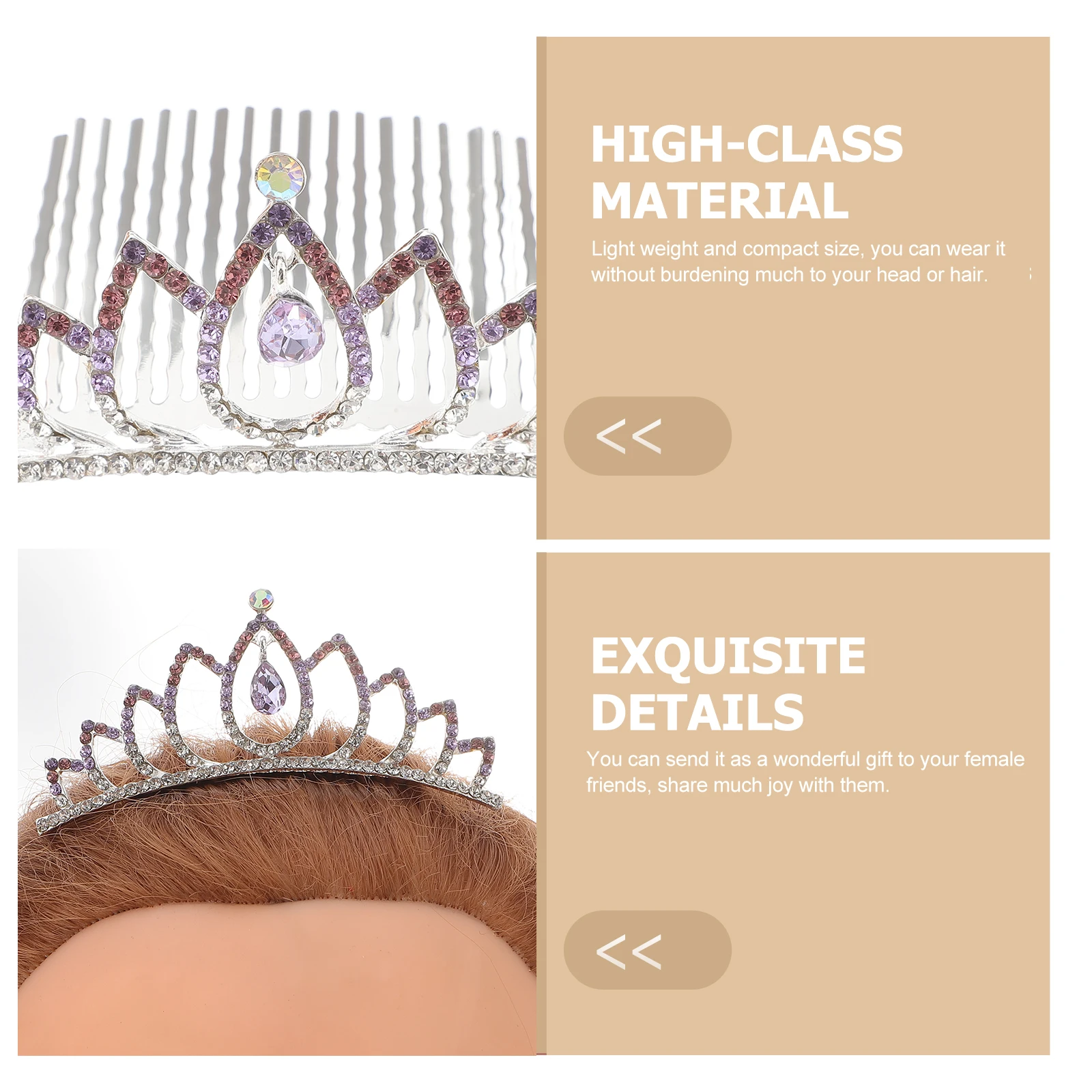 

1pcs Stylish Rhinestones Crown Comb Alloy Durable Lightweight Bridal Tiara Wedding Hair Accessories Women Elegant Headpiece Cake