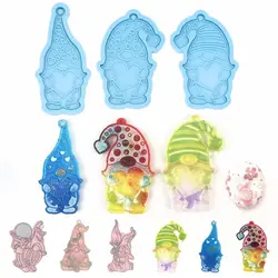 Vrolijke Kerst Tuin Elfen Epoxy Hars Mal Gezichtsloze Pop Dwerg Sleutelhanger Siliconen Mal Diy Ambachtelijke Sieraden Hanger Casting Tool