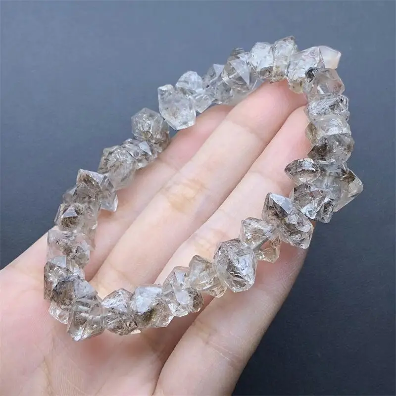 Natural Freeform Herkimer Diamond Bracelet Women Fashion Jewelry Yoga Meditation Bangads Crystal Christmas Present 1PCS