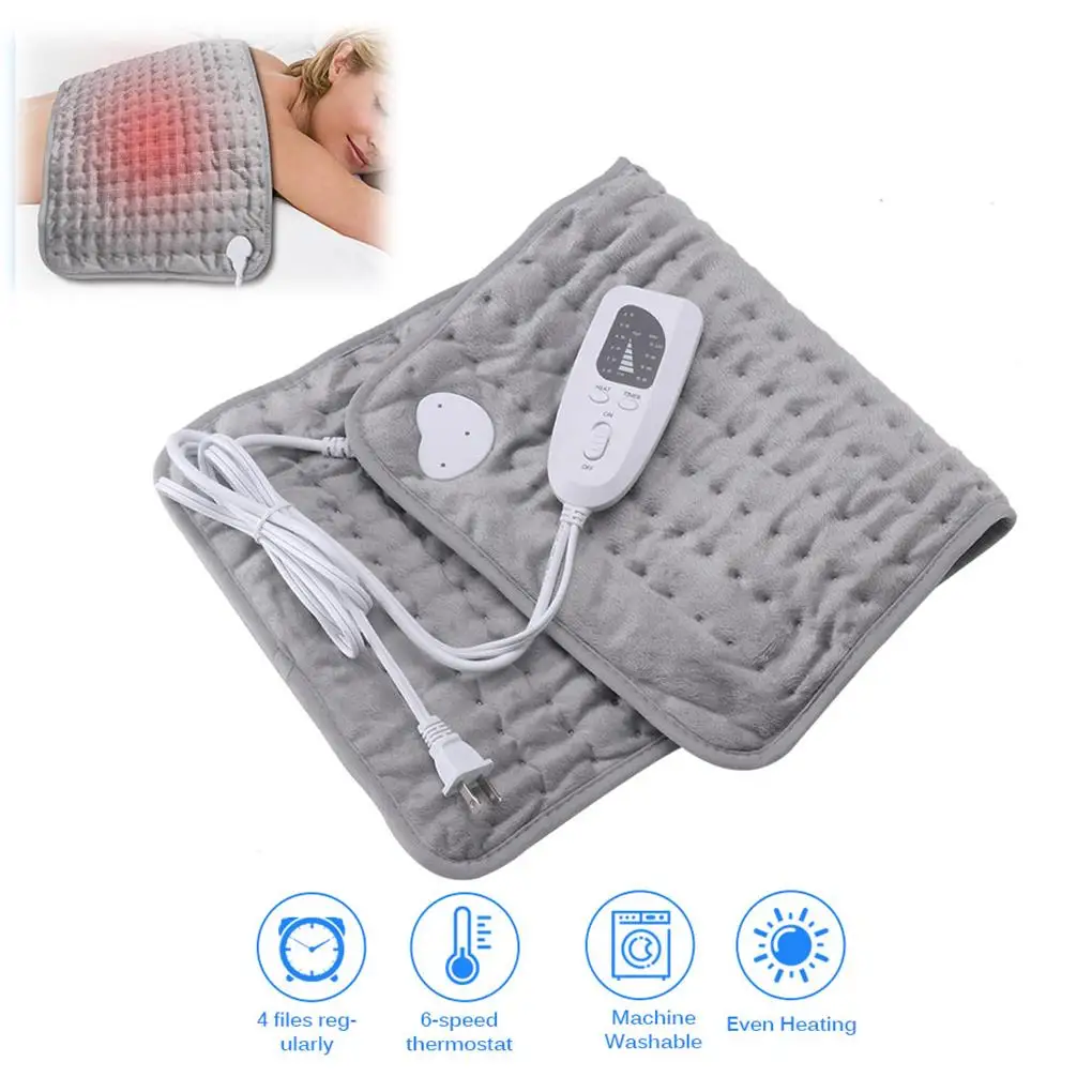 Office Portable Winter Timer 40-60℃ Heating Pad Bedroom Leg Belly Warming Mat Warmer Washable Blanket 60x30cm US