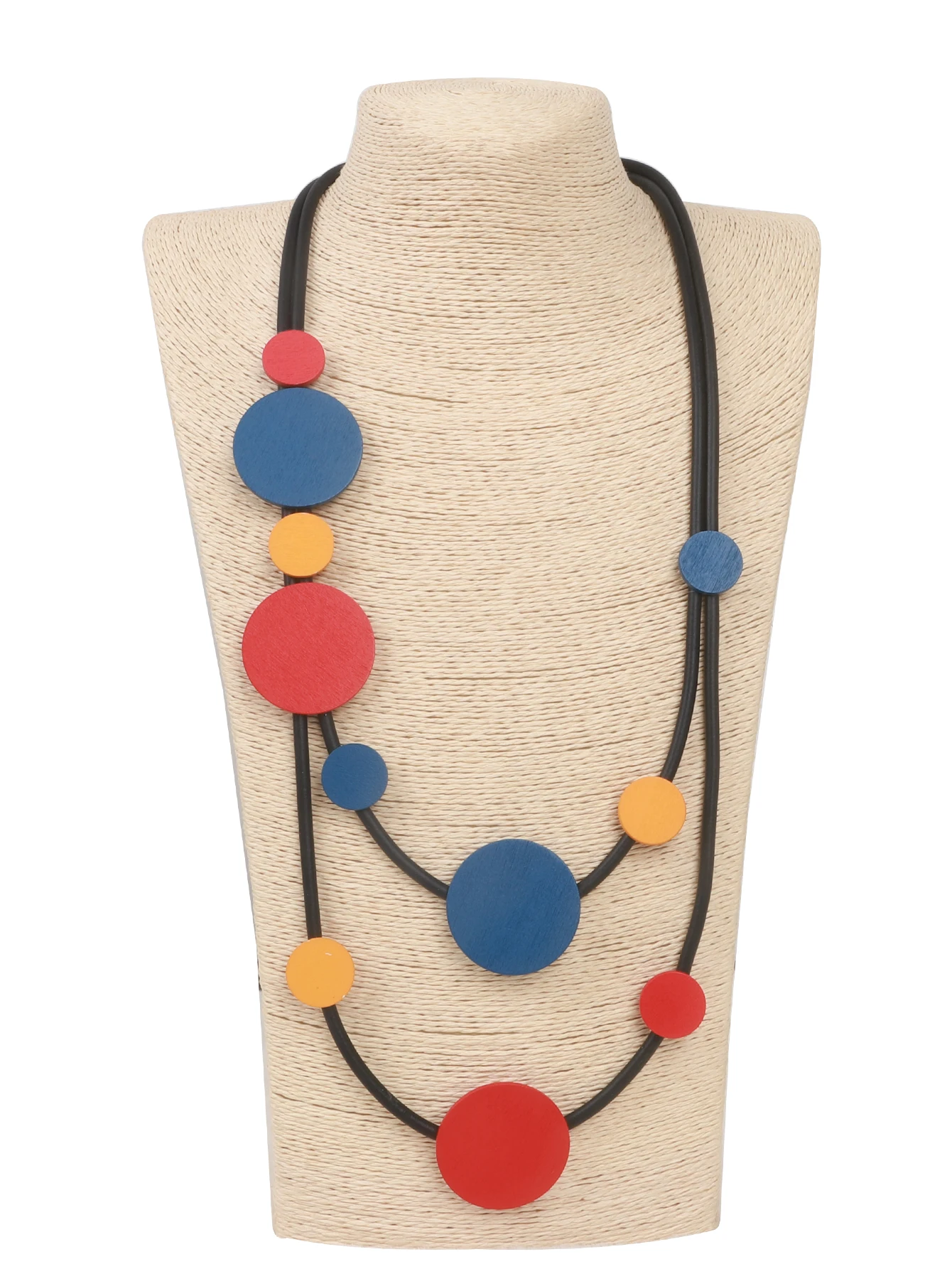UKEBAY Bunte Anhänger-Halskette im Lagen-Look, Boho-Mode, Gummischmuck, Party-Accessoires, Geschenk, Einzigartige Halskette für den Alltag – Detail 2