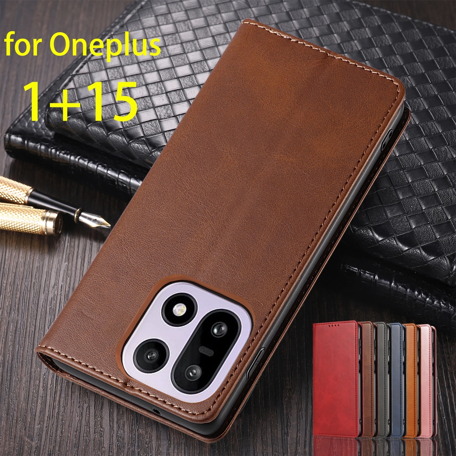

Leather Case for Oneplus 15 / 1+15 PLK110 Flip Case Card Holder Holster Magnetic Attraction Cover Wallet Case Fundas Coque