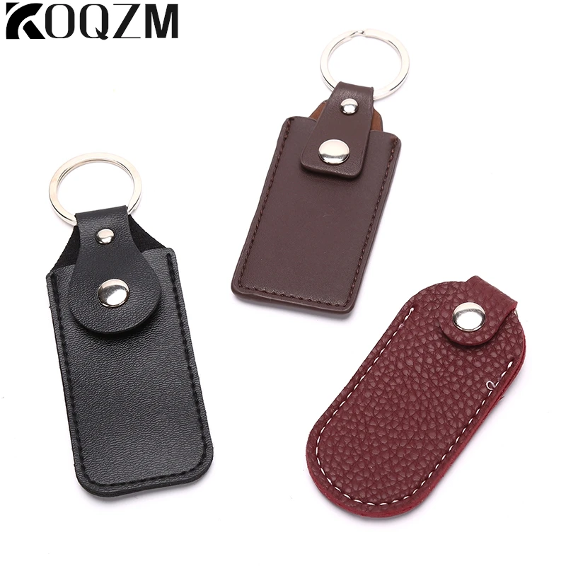 Leather U Disk Storage Bags Protective Cover Key Holder Black Bag Cases For USB Flash Drive Pen Drive