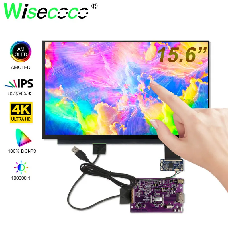 OLED Screen Display 15.6 Inch 4K AM-OLED Tablet Raspberry Pi Touchscreen IPS 3840x2160 UHD Amoled Display With EDP Driver Board