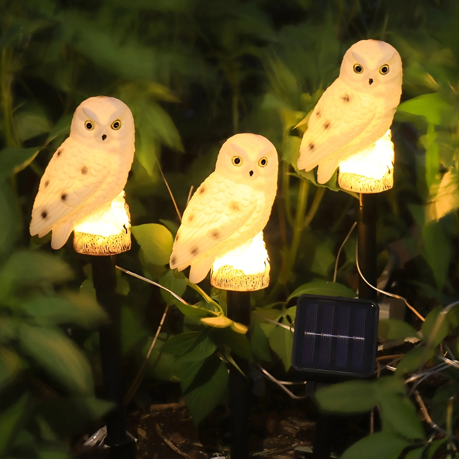 

Декоративный светильник статуи совы на солнечной энергии, доступный в коричневом/белом цвете, подходит для уличных садов, патио и украшения газона.