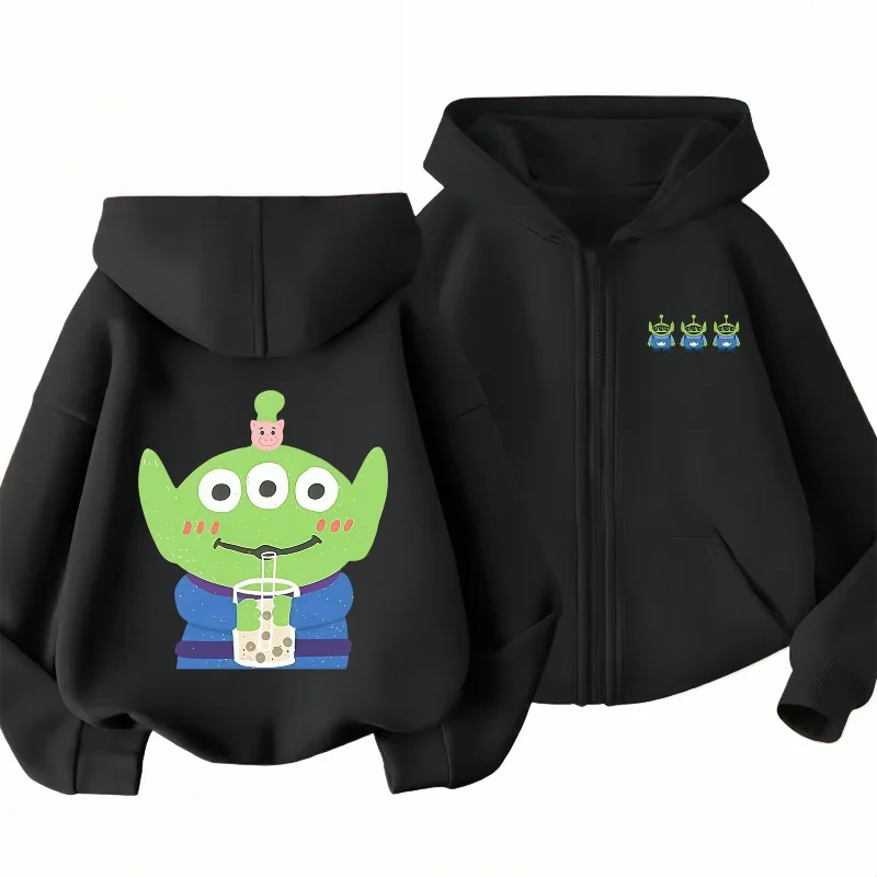 

Potdemiel Disney Toy Story Alien Children's Zip-Up Hoodie Boys and Girls Top Autumn and Winter Warm Children's Hooded Sweatshirt