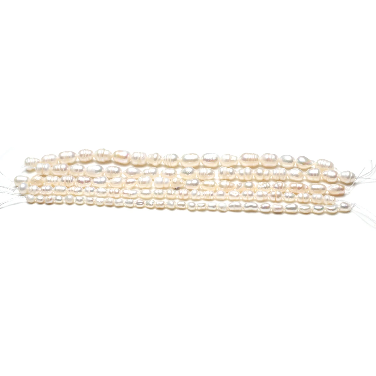 6-7mm AA18cm Iridescent Natural Freshwater Rice Pearl Isolated Loose Bead Women Jewelry Make DIY Necklace Bracelet Accessories