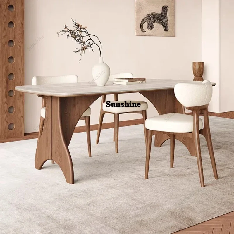 

Wood Luxury Brown Dining Table Design Modern Kitchen Living Room Dining Table Nordic Wooden Mesas De Comedor Furniture Home FT