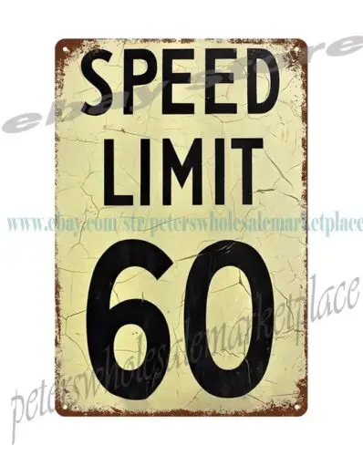 speed limit 60mph metal tin sign best wall restaurant pub living room